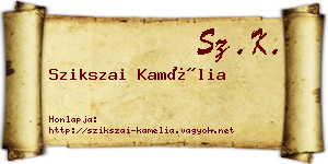 Szikszai Kamélia névjegykártya